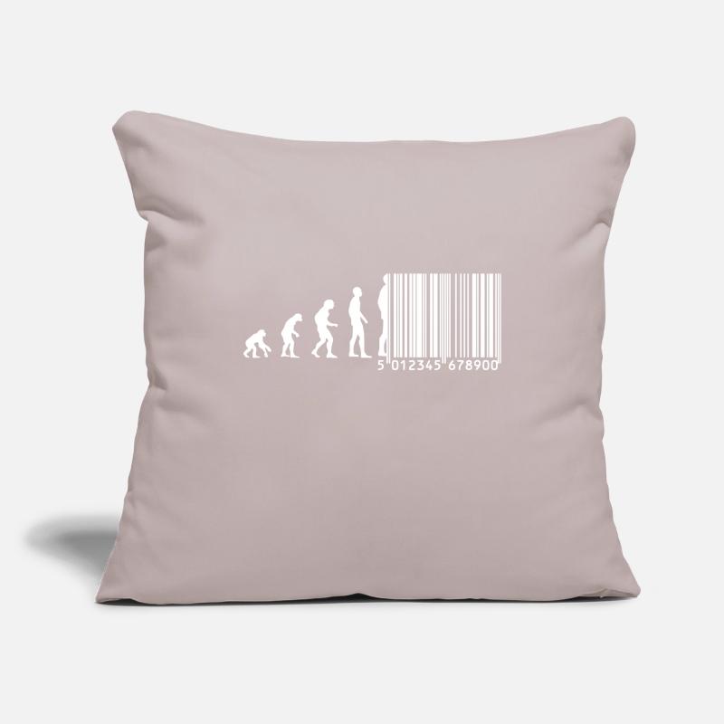 Code à barres Evolution Housse de coussin décorative 45 x 45 cm