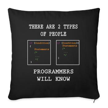 Zwei Arten Von Programmierer - Sofakissenbezug 45 x 45 cm - Schwarz - Vorne