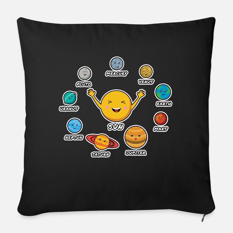 Solar system - Sofa pillowcase 17,3'' x 17,3'' (45 x 45 cm) - black