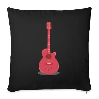 E-Gitarre - Sofakissenbezug 45 x 45 cm - Schwarz - Vorne