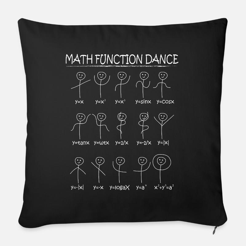 Math Functions Dance - Sofa pillowcase 17,3'' x 17,3'' (45 x 45 cm) - black