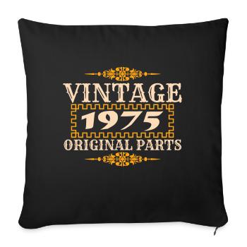 Vintage 1975 - Housse de coussin décorative 45 x 45 cm - noir - Devant