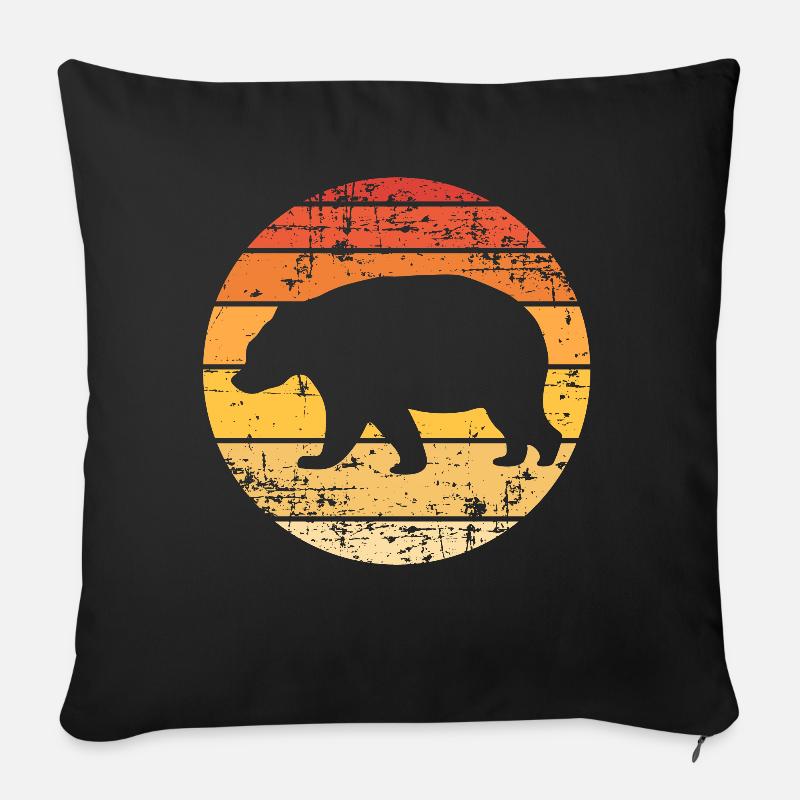 Bär Silhouette - Sofakissenbezug 45 x 45 cm - Schwarz