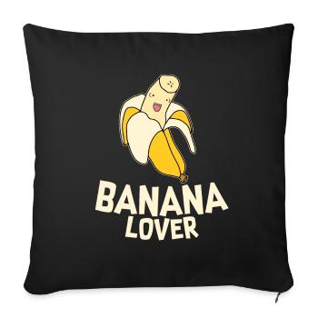 I love bananas - Sofa pillowcase 17,3'' x 17,3'' (45 x 45 cm) - black - Front