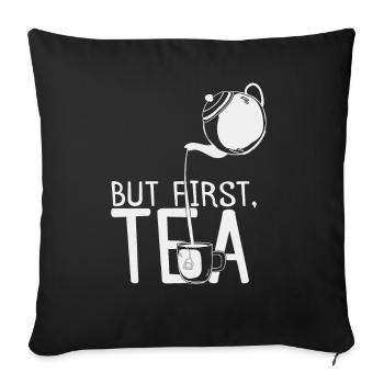 Tea - Sofa pillowcase 17,3'' x 17,3'' (45 x 45 cm) - black - Front