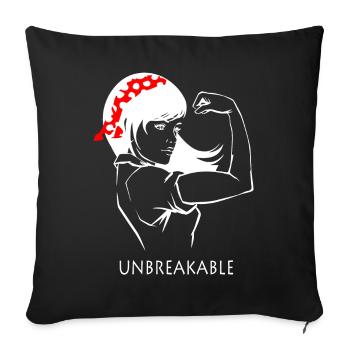Young Strong Woman - Sofa pillowcase 17,3'' x 17,3'' (45 x 45 cm) - black - Front