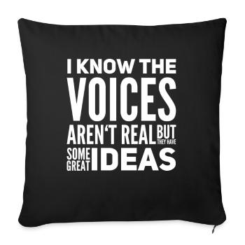 Crazy person - Sofa pillowcase 17,3'' x 17,3'' (45 x 45 cm) - black - Front