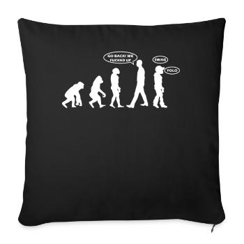 Evolution humaine - Housse de coussin décorative 45 x 45 cm - noir - Devant