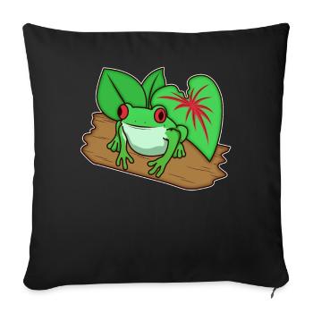 Frog Toad Animal Zoo Animal Park Jungle Gift - Sofa pillowcase 17,3'' x 17,3'' (45 x 45 cm) - black - Front