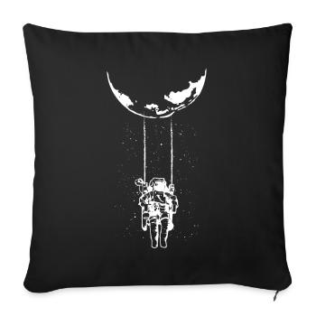 Astronaut Moon Swing - Sofa pillowcase 17,3'' x 17,3'' (45 x 45 cm) - black - Front