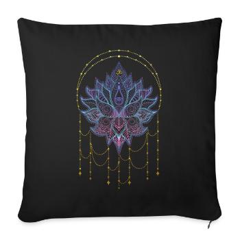 Spirituelle Lotusblume Namaste Yoga & Om - Sofakissenbezug 45 x 45 cm - Schwarz - Vorne