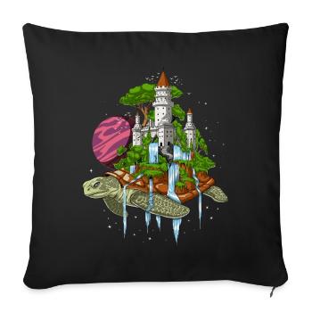 Cosmic Turtle - Sofa pillowcase 17,3'' x 17,3'' (45 x 45 cm) - black - Front