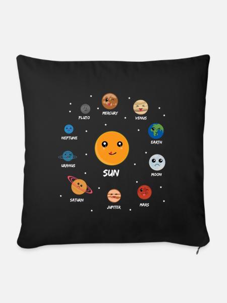 Sonnensystem - Sofakissenbezug 45 x 45 cm - Schwarz