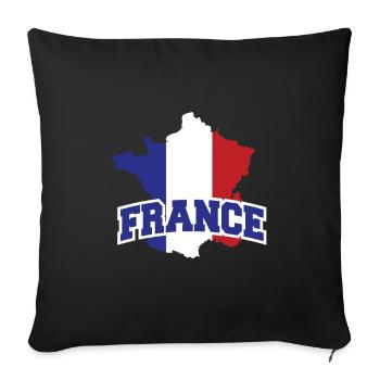 France - flag - national border - France - Sofa pillowcase 17,3'' x 17,3'' (45 x 45 cm) - black - Front
