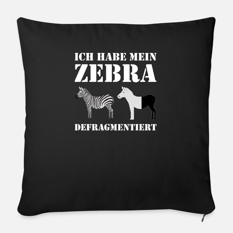Lustiges Informatik Zebra Defragmentiert Geschenk - Sofakissenbezug 45 x 45 cm - Schwarz