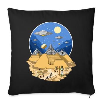 Ägyptische Pyramiden der UFO-Ausländer - Sofakissenbezug 45 x 45 cm - Schwarz - Vorne