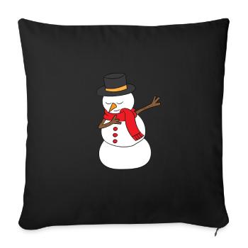 Winter - snowman DAB / dabbing - Sofa pillowcase 17,3'' x 17,3'' (45 x 45 cm) - black - Front