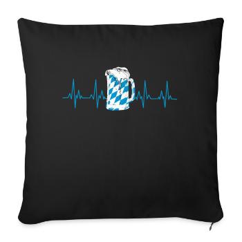 Bayern beer heartbeat - Sofa pillowcase 17,3'' x 17,3'' (45 x 45 cm) - black - Front