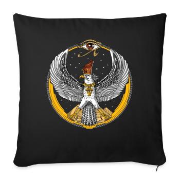 Horus dieu faucon égyptien antique - Housse de coussin décorative 45 x 45 cm - noir - Devant