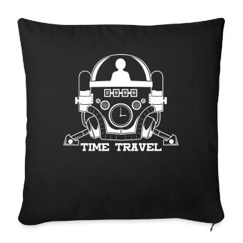 time travel - Sofa pillowcase 17,3'' x 17,3'' (45 x 45 cm) - black - Front