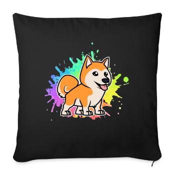 Akita Inu - Sofa pillowcase 17,3'' x 17,3'' (45 x 45 cm) - black - Front