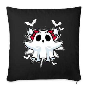 Fille fantôme - Housse de coussin décorative 45 x 45 cm - noir - Devant