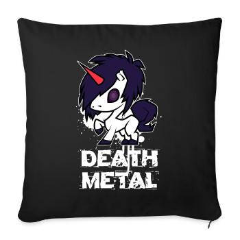 Death Metal Licorne - Housse de coussin décorative 45 x 45 cm - noir - Devant