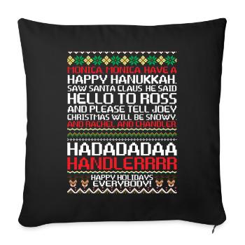 Monica Monica Happy Hanukkah Happy Santa - Sofa pillowcase 17,3'' x 17,3'' (45 x 45 cm) - black - Front