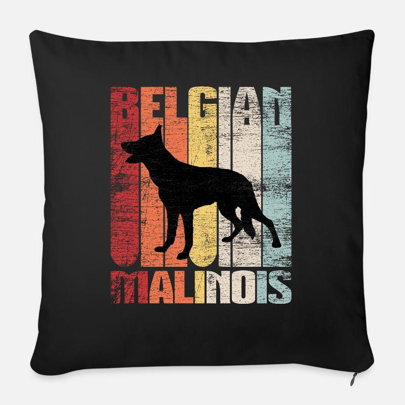 Belgian Malinois Retro - Sofakissenbezug 45 x 45 cm - Schwarz