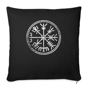 Viking compass symbols signs - Sofa pillowcase 17,3'' x 17,3'' (45 x 45 cm) - black - Front