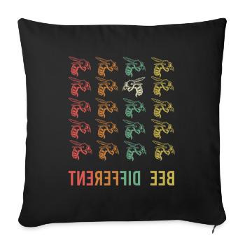 Bee Different Bee - Sofa pillowcase 17,3'' x 17,3'' (45 x 45 cm) - black - Front