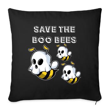 Save The Boo Bees - Sofa pillowcase 17,3'' x 17,3'' (45 x 45 cm) - black - Front