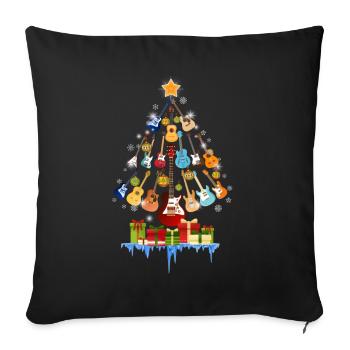 Guitars Christmas Pine Tree - Sofa pillowcase 17,3'' x 17,3'' (45 x 45 cm) - black - Front