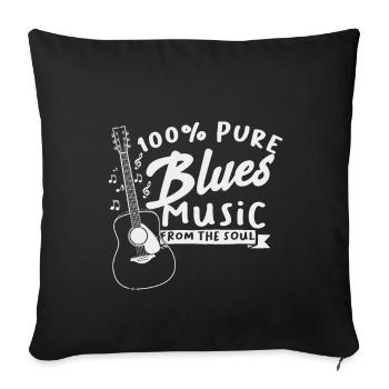 100% vraie musique de blues du cadeau de l'âme - Housse de coussin décorative 45 x 45 cm - noir - Devant
