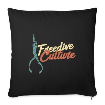 freediving - Sofa pillowcase 17,3'' x 17,3'' (45 x 45 cm) - black - Front