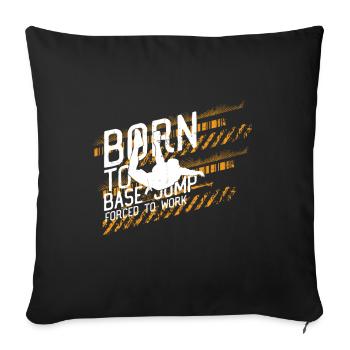 Né pour Base Jumping - Housse de coussin décorative 45 x 45 cm - noir - Devant