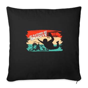 Skydive - Sofa pillowcase 17,3'' x 17,3'' (45 x 45 cm) - black - Front