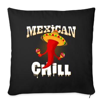 Mexikanisches Chili - Sofakissenbezug 45 x 45 cm - Schwarz - Vorne