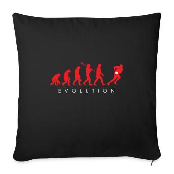 Rugby - Evolution du rugby - Housse de coussin décorative 45 x 45 cm - noir - Devant
