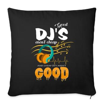 DJ - Housse de coussin décorative 45 x 45 cm - noir - Devant