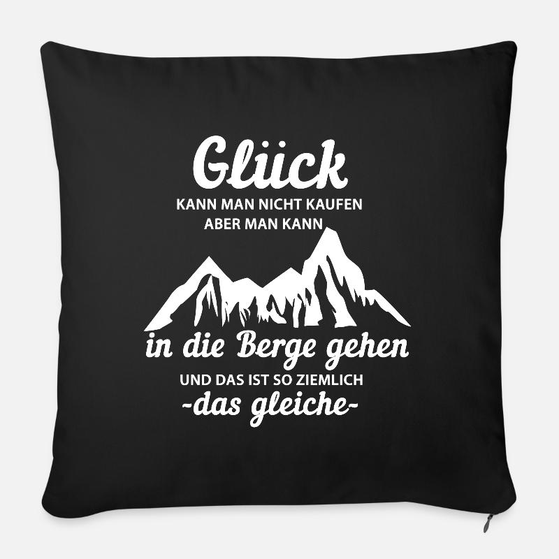 Glück In Den Bergen - Sofakissenbezug 45 x 45 cm - Schwarz