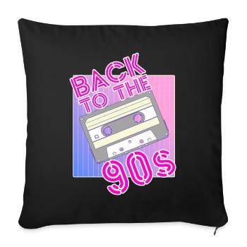 Back to the 90s années 90 Vêtements de fête - Housse de coussin décorative 45 x 45 cm - noir - Devant