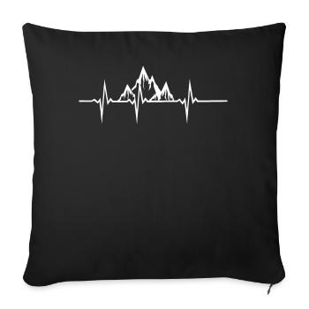 Mountains hiking climbing - Sofa pillowcase 17,3'' x 17,3'' (45 x 45 cm) - black - Front