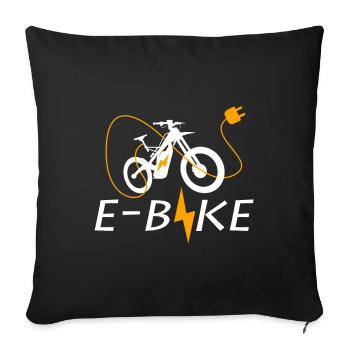 vélo électrique - Housse de coussin décorative 45 x 45 cm - noir - Devant