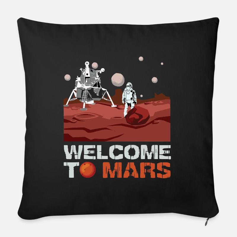 Mars Willkommen - Sofakissenbezug 45 x 45 cm - Schwarz