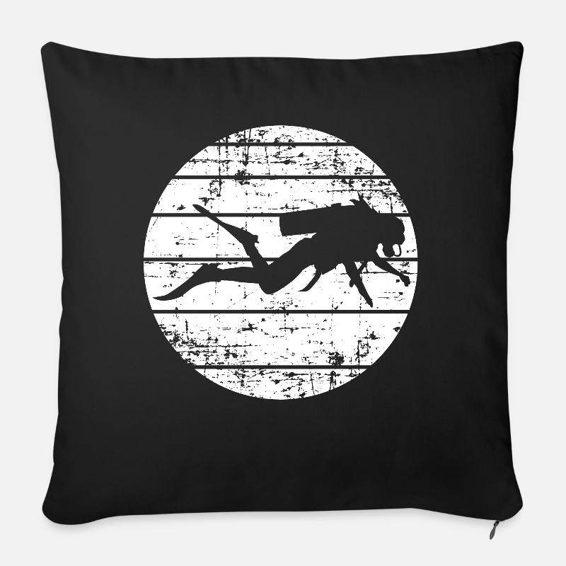 Diving silhouette - Sofa pillowcase 17,3'' x 17,3'' (45 x 45 cm) - black