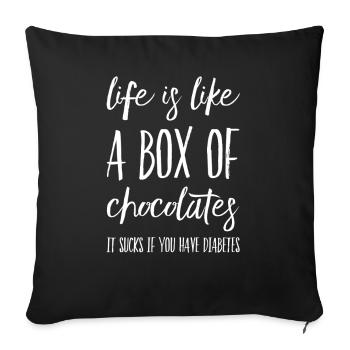 Diabetes Black humor - Sofa pillowcase 17,3'' x 17,3'' (45 x 45 cm) - black - Front