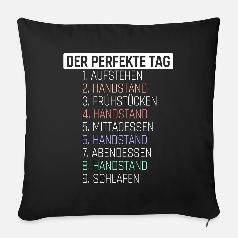 Handstand Turnen Geschenk - Sofakissenbezug 45 x 45 cm - Schwarz