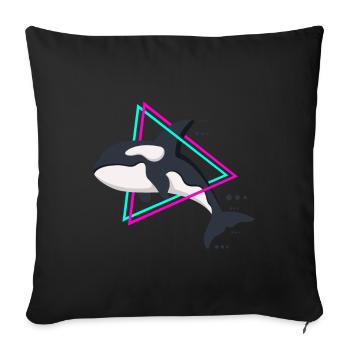 killer whale - Sofa pillowcase 17,3'' x 17,3'' (45 x 45 cm) - black - Front