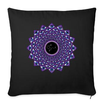 Psychedelischer DMT-Molekül-Trip - Sofakissenbezug 45 x 45 cm - Schwarz - Vorne